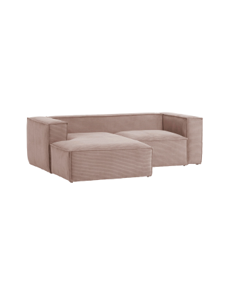 Kave Home - BLOK soffa 2-sits - divan vänster - Rosa
