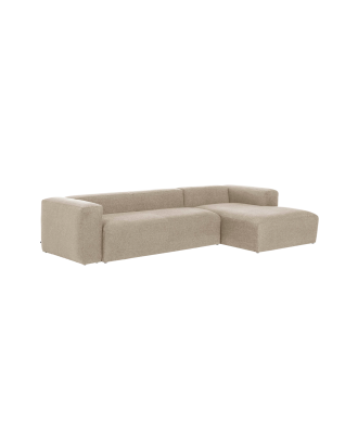 Kave Home - BLOK soffa 3-sits - divan höger - Vit