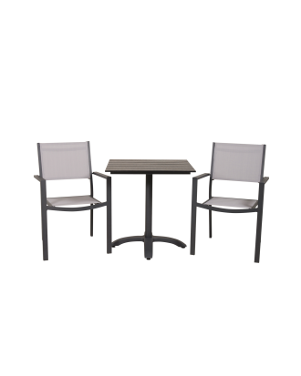 Venture Home - Cafébord Costa och 2st Cassie mat stol - Svart