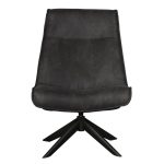 WOOOD - Fåtölj Skyler, snurrbar Konstläder - Svart