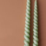 Ellos - Tvistade ljus i 2-pack 2,2 x 29 cm - Grön