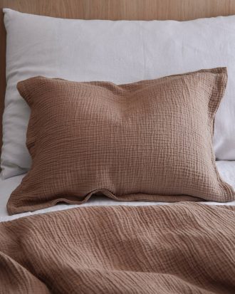 Ellos - Örngott Candela i muslin - Brun - 50X90