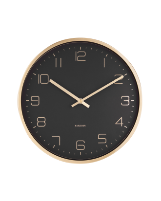 Karlsson - Väggklocka Gold Elegance - Svart