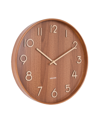 Karlsson - Väggklocka Pure Medium - Brun