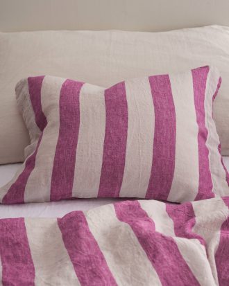 Ellos - Örngott Candice Block Stripe i tvättat lin - Multi - 50X60