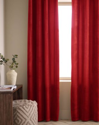 Ellos - Öljettlängd Nora i sammet 2-pack - Röd - 250