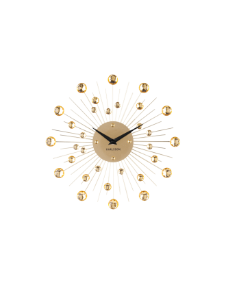 Karlsson - Väggklocka Sunburst Crystal Medium - Guld