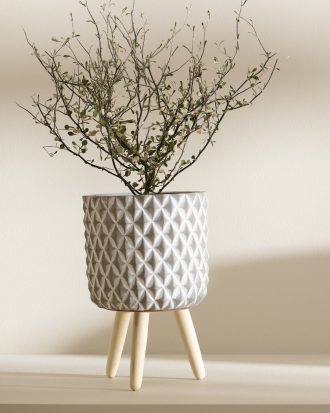 House of Flowers - Kruka på ben - Grå