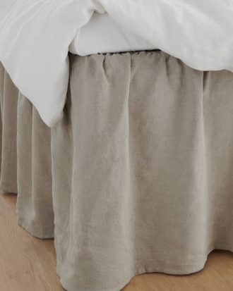 Ellos - Sängkappa Candice i tvättat lin 60 cm - Natur - 180X200