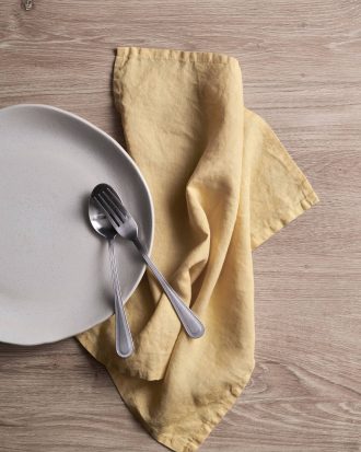 Ellos - Servett Malva 2-pack i 100% lin - Gul - 40X40