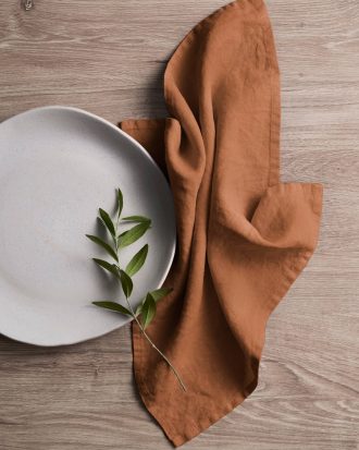 Ellos - Servett Malva 2-pack i 100% lin - Orange - 40X40