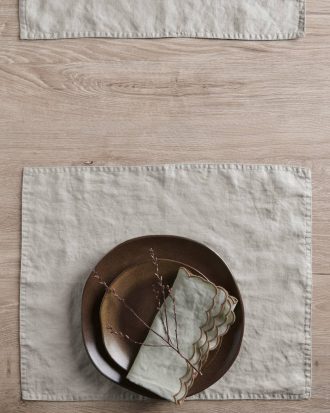 Ellos - Bordstablett Malva 2-pack i 100% lin - Beige - 40X50