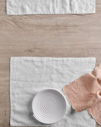 Ellos - Bordstablett Malva 2-pack i 100% lin - Vit - 40X50