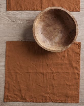 Ellos - Bordstablett Malva 2-pack i 100% lin - Orange - 40X50