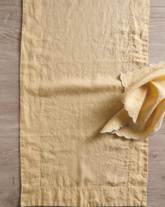 Ellos - Löpare Malva i 100% lin - Gul - 45X150