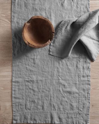 Ellos - Löpare Malva i 100% lin - Grå - 45X150