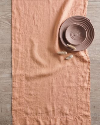 Ellos - Löpare Malva i 100% lin - Orange - 45X150