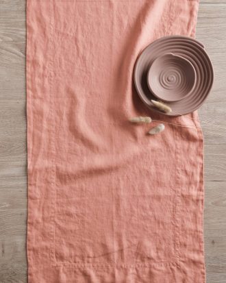 Ellos - Löpare Malva i 100% lin - Rosa - 45X150