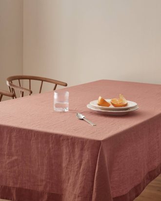 Ellos - Duk Malva i 100% lin - Rosa - 137X180