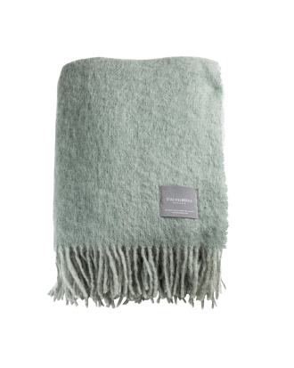 Stackelbergs - Pläd Mohair Blanket Melange - Grön - 130X170