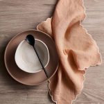 Ellos - Servetter Malva Scallop 40x40 cm 2-pack - Orange - 40X40