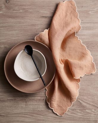 Ellos - Servetter Malva Scallop 40x40 cm 2-pack - Orange - 40X40