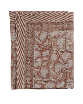 Chamois - Linneduk Autumn Leaves - Röd - 170X270