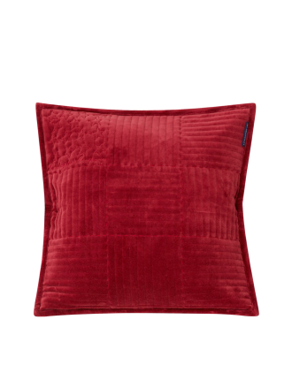 Lexington - Kuddfodral Quilted Velvet Star Embroidered Pillow Cover - Röd - 50X50