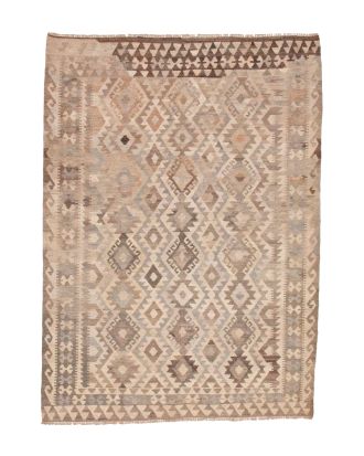 Bargi - Ullmatta Kilim Raw Natural 213x291 - Brun - 200X300