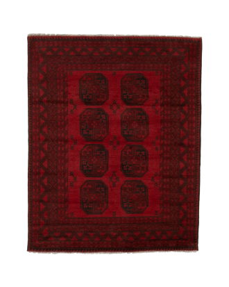 Bargi - Ullmatta Afghan Red 153x191 - Röd - 155X200