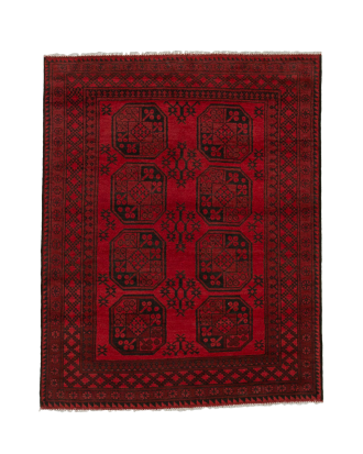 Bargi - Ullmatta Afghan Red 150x185 - Röd - 155X200