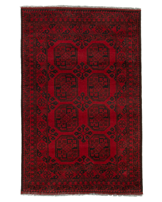 Bargi - Ullmatta Afghan Red 124x187 - Röd - 128X170