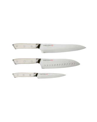 Markus Aujalay - Knivset Damaskus 3 delar - Silver
