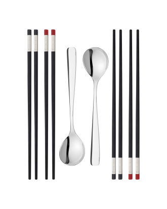 ZWILLING - Gåvoset med 4 par ätpinnar och 2 skedar - Svart