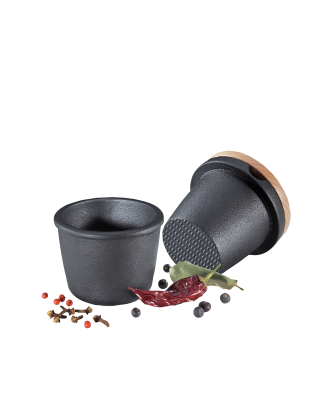 Zassenhaus - Mortel förvaringsburk 2 delar med trälock - Svart