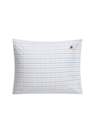 Lexington - Örngott Checked Cotton Poplin Pillowcase - Vit - 65X65