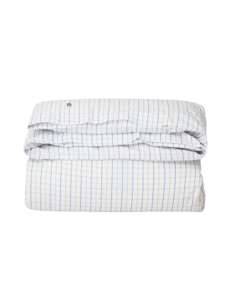 Lexington - Påslakan Checked Cotton Poplin Duvet Cover - Vit - 220X220