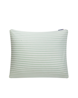 Lexington - Örngott Striped Cotton Poplin Pillowcase - Grön - 65X65