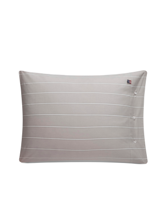Lexington - Örngott Striped Lyocell/Cotton Pillowcase - Grå - 65X65