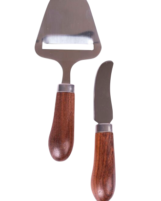 Sagaform - Set Astrid med osthyvel och smörkniv - Brun