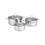 Fiskars - Gryt- & Kastrullset med glaslock 3 delar