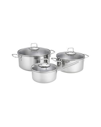 Fiskars - Gryt- & Kastrullset med glaslock 3 delar