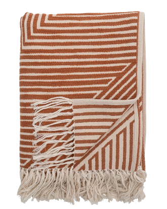 Bloomingville - Pläd Maddeleine - Orange - 125X150