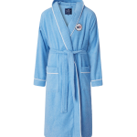 Lexington - Morgonrock Quinn Cotton-Mix Hoodie Robe with Contrast Piping - Blå - 46