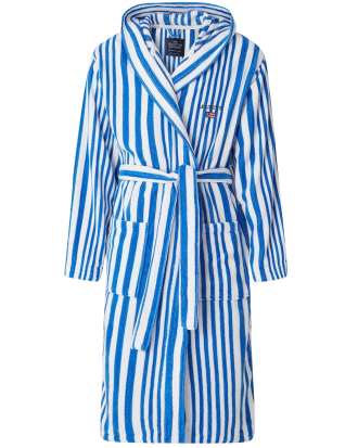 Lexington - Morgonrock Monroe Cotton Velour Hoodie Robe - Blå - 34/36