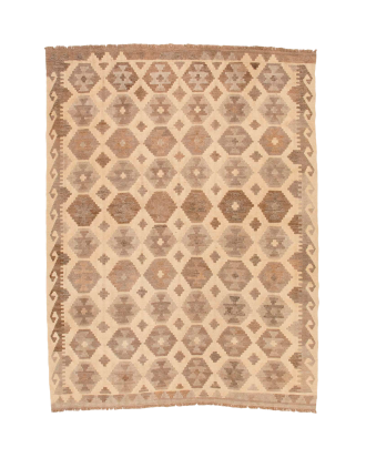 Bargi - Ullmatta Kilim Raw Natural 187x245 - Grå - 170X230