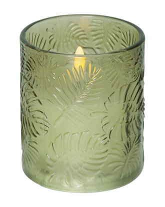 Star Trading - LED Blockljus Flamme Leaf 10 cm - Grön