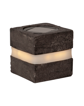 Star Trading - Solcellsdekoration Stonecube - Grå