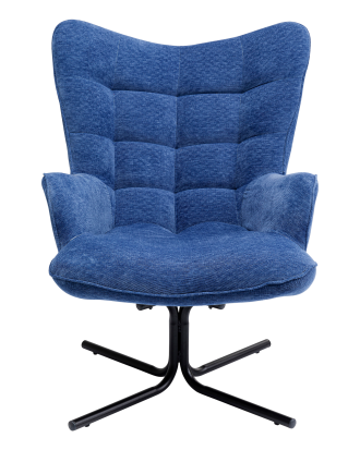 KARE Design - Snurrfåtölj denim Oscar - Blå