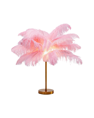 KARE Design - Bordslampa Feather Palm - Rosa